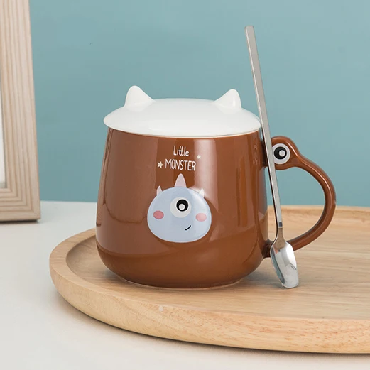 Cartoon monster cute mug ceramic coffee cup Candy-colored