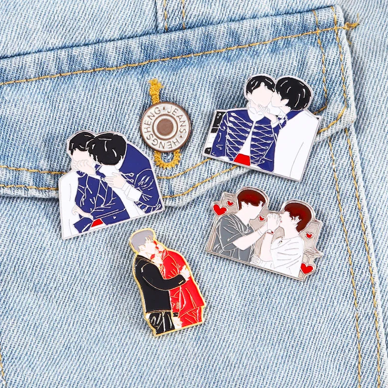 Оптовая продажа эмалированная брошь в стиле KPOP Bangtan Boys Vkook Taekook на лацкан металлические значки