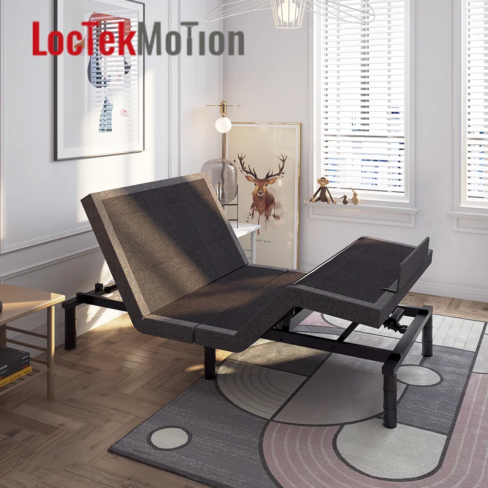 Queen Size Modern Folding  Height Adjustable Zero G Massage USB Charging Ports Electric Bed Frame Base EB602M-8060