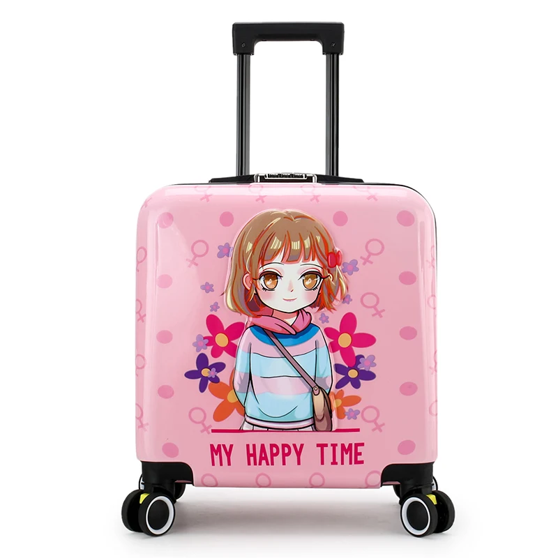 Wholesale kids luggage customized PC kids suitcase with universal wheels carry on luggage of 20 inch