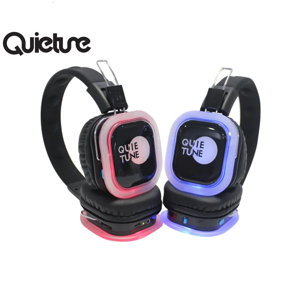 Silent Disco gaming headset  F39 PRO HIFI 500M  Led  Foldable Wireless headphones  Quiet Live Quiet Multi-Language Party