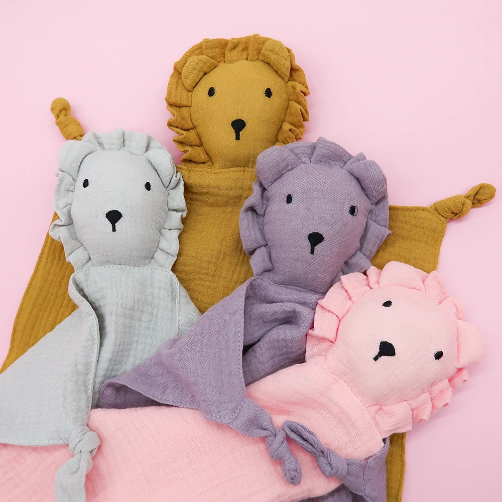 Baby Stuffed Bear Fox Owl Cat Soothing Towel Cute Plush Security Blanket Newborn Baby Soothing Comfort Towel Animal Head blanket
