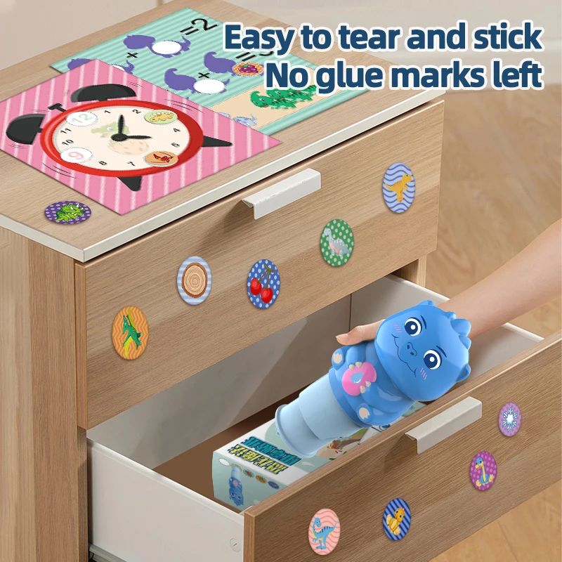 SL Waterproof Magic Sticker Stamper Seal Sticker Toy With 100 Removable Stickers And 36 Page Activity Pad