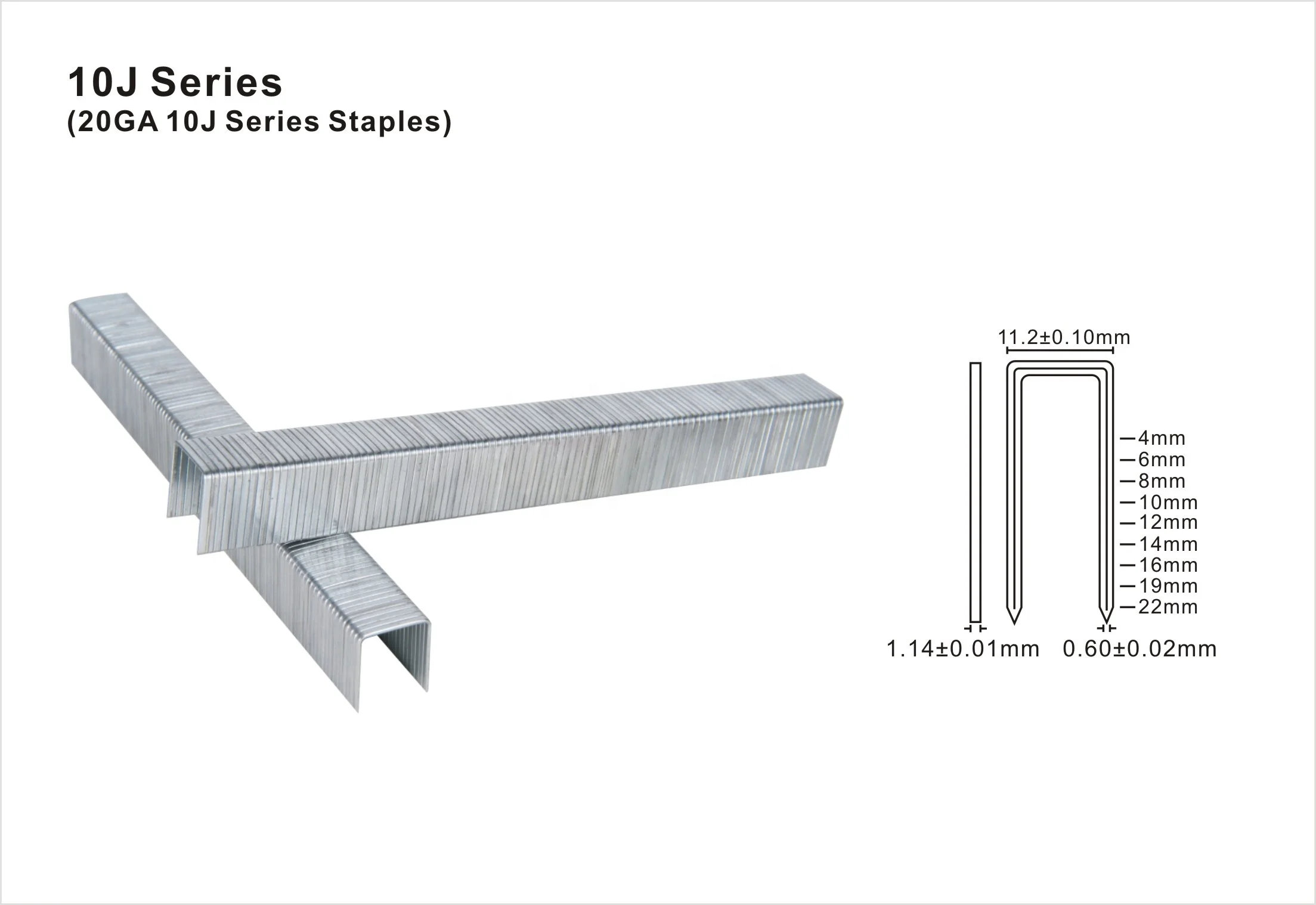 High quality galvanized 1010J 1013J 20GA 10J series wire staples