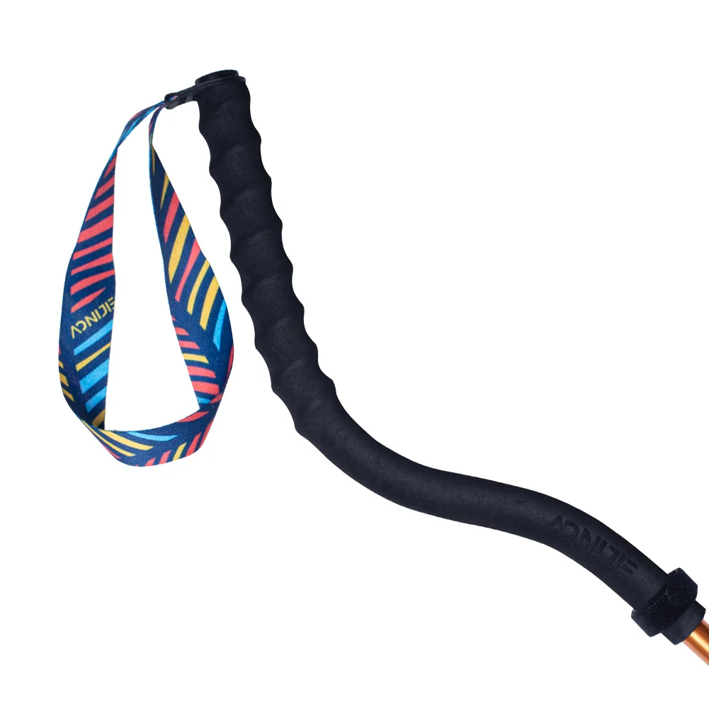 AONIJIE Outdoor Curved Handle Trekking Pole Cross-country Running Hiking Stick Folding Alpenstock Carbon Aluminum S-shaped Stick