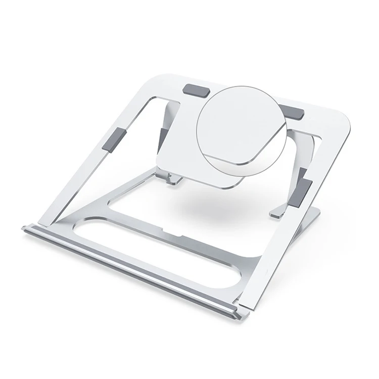 Custom Logo Aluminum Alloy Metal Notebook Holder Ergonomic Angle Adjustable Desk Support Metal Folding Portable Laptop Stand