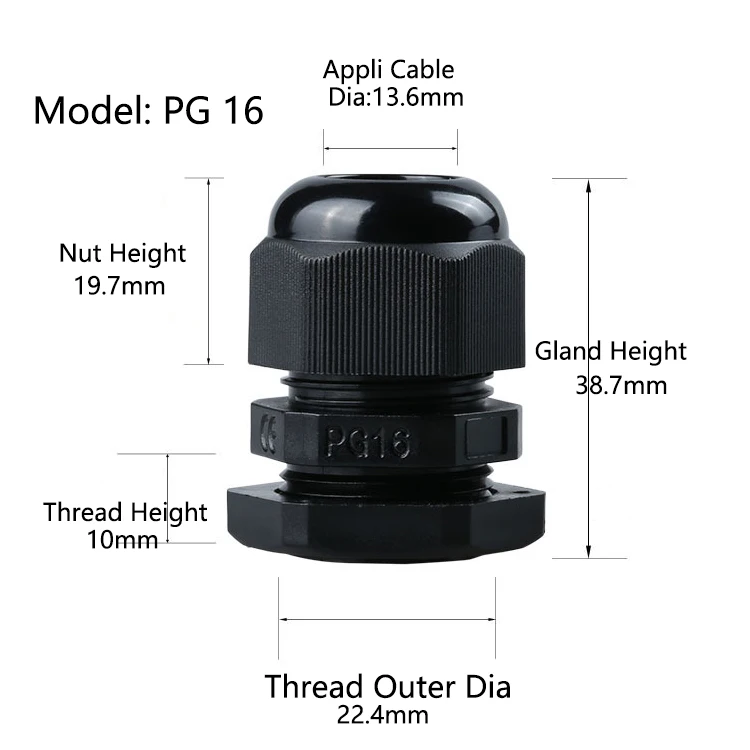 Нейлоновые PA6 пластиковые Проводные водонепроницаемые соединители кабельная втулка IP68 фиксированные Уплотнительные Втулки