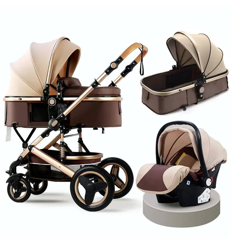 Children Adjustable 3 In 1 Baby Buggy, New Born Sport 3 In 1 Poussette Bebe/