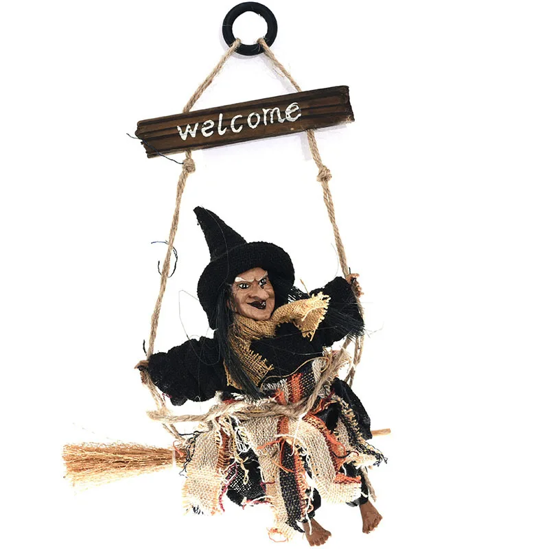 
Halloween decoration props retro welcome door hanging broom professional haunted house supplies 