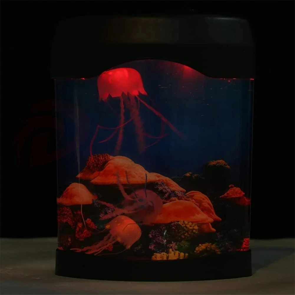 LED Jellyfish Lava Lamp Colorful USB Rechargeable Night Light Room Decor Decoration Bedroom Toys For Children Personalized Gift