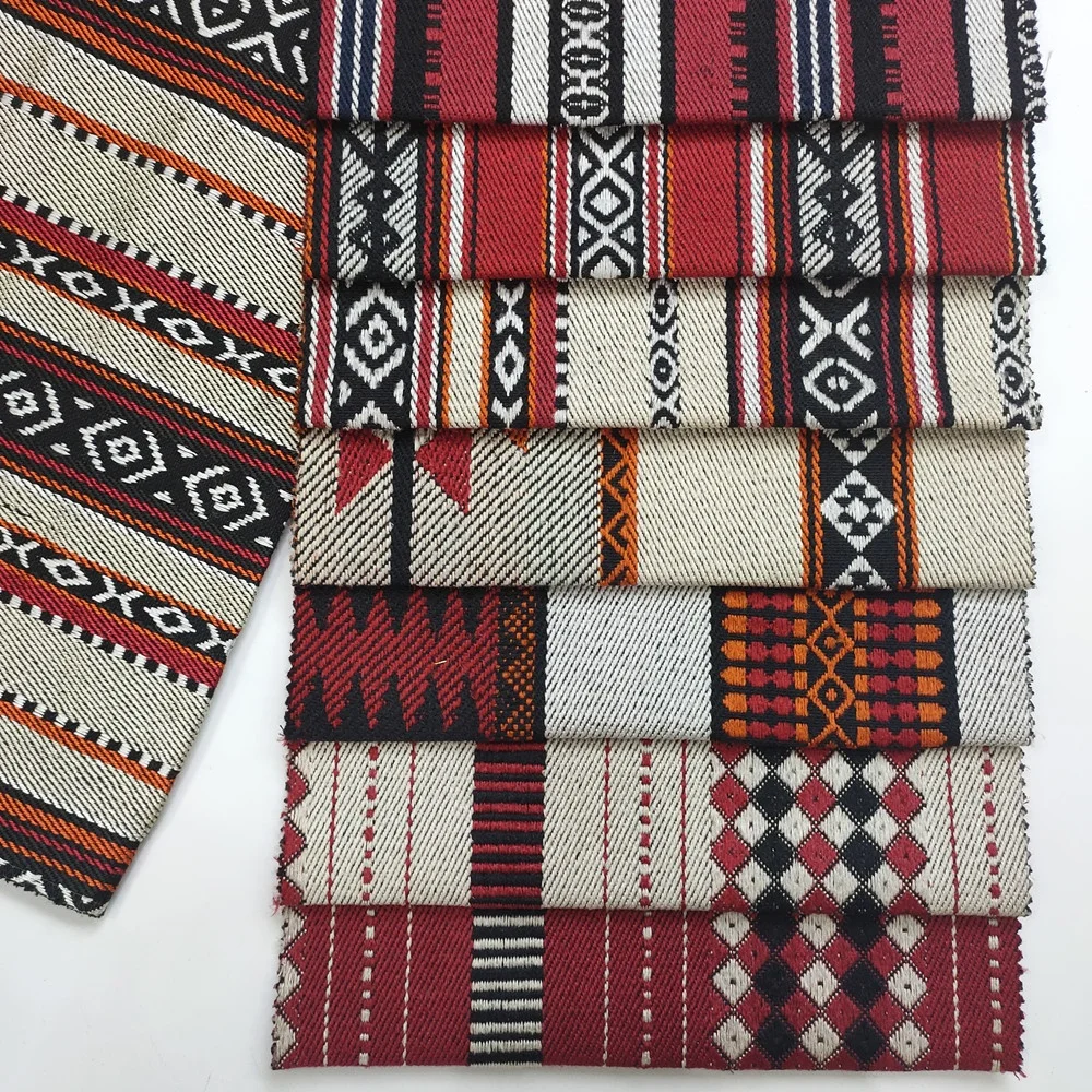 Custom new design arabic style jacquard sadu fabric for sofa furniture textile