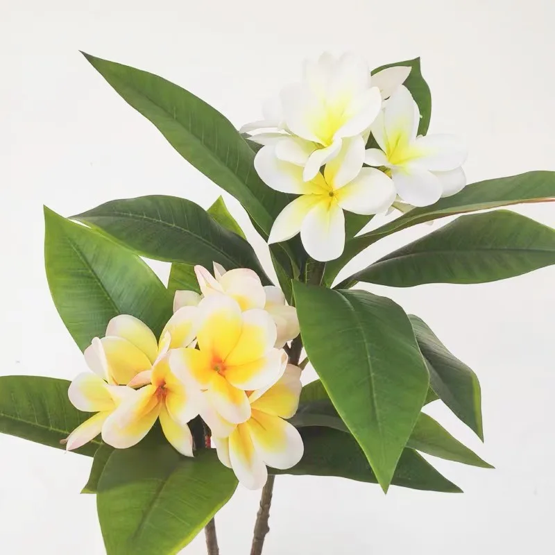 High Quality N-0116 Hawaii Hawaiian Artificial Real Touch Hair Foam 3D Plumeria Flower Bundle
