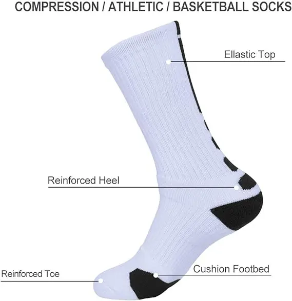 KTS8 Factory Custom Free Samples Logo Cotton Terry Super Elite Basketball Cushioned Athletic Sports Crew Socks For Men & Women