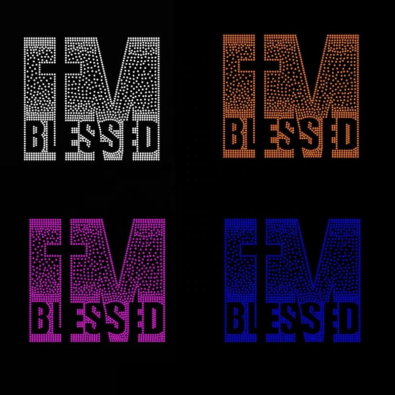 88 Patterns Custom Jesus Christ Base Sprayed Faith Religious Christian Rhinestone Transfer Designs Iron on God Bling Motif Patch