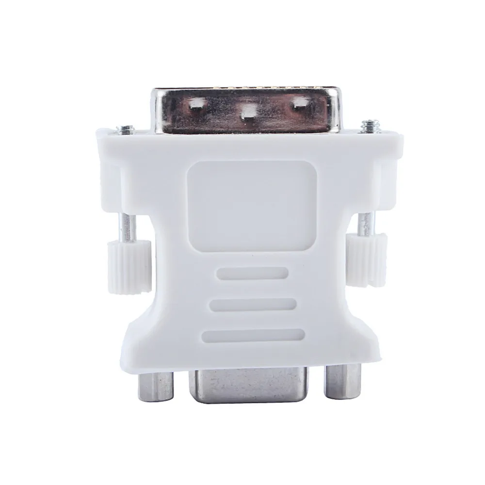 DVI-I 24+5 Male to HD 15 Pin VGA Female Video Card Monitor Converter VGA Adapter Use for PC laptop White