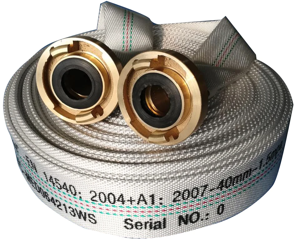 High Quality Canvas Fire Fighting Hose Wholesale White Fire Hose 1-3 Inch With Storz Type Couplings Brass  Couplimgs