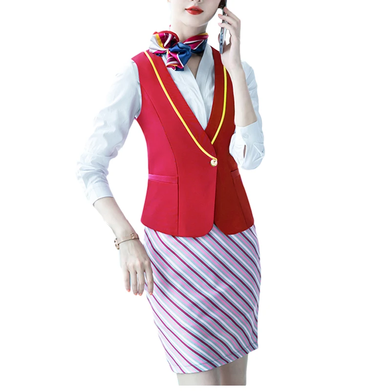 
Exotic Women Emirates Airline Uniform Sexy Singapore Aviation Uniforms for Stewardess 50 Sets Black Customized Designs 