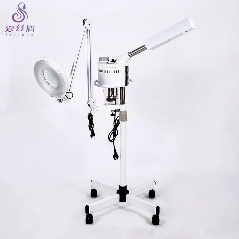 2 in 1 facial steamer lamp for beauty salon equipment vapor Hot face steamer facial vaporizer facial steamer with magnifying LED