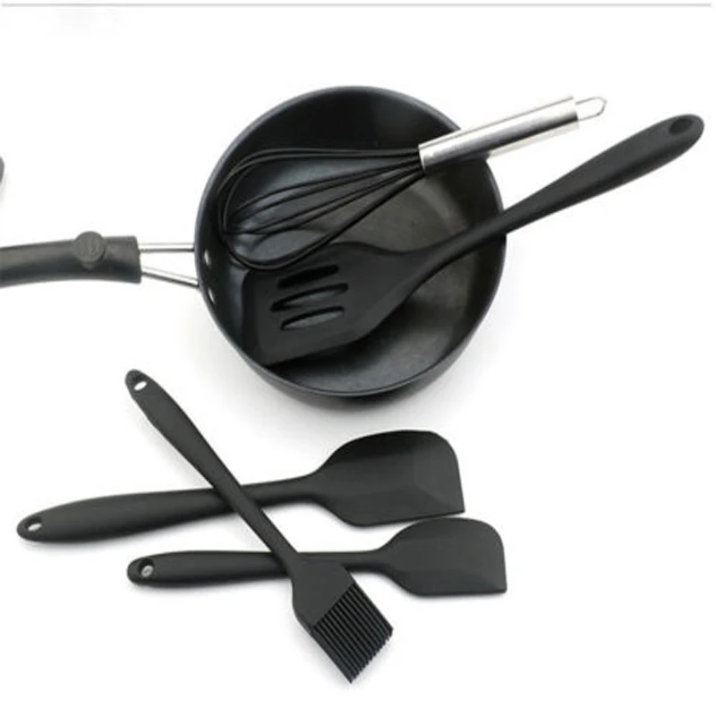 Home And Kitchen Accessories 5pcs Heat Resistant Food Silicone Kitchen Utensils Cheap Cooking Spatula Set