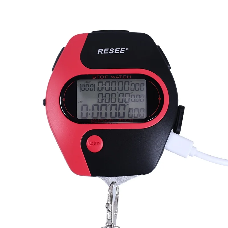 Resee Handheld Stopwatch 100 Lap Memory Rechargeable Digital Stopwatch Electronic Mini Sports stopwatches