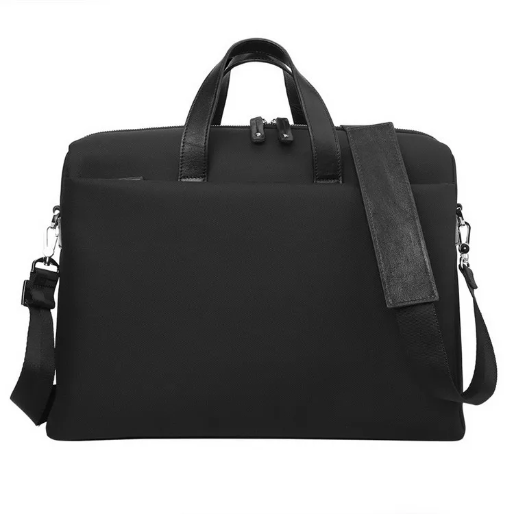 
Custom premium quality canvas genuine leather polyester briefcase laptop case bags for men business backpack bag for laptop 