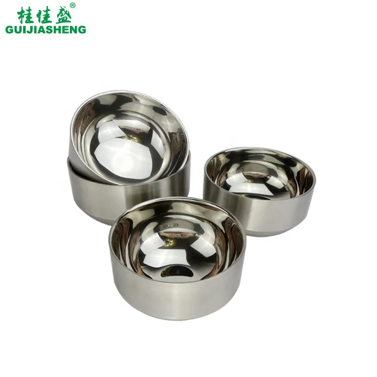 
Double Wall Soup Bowl Stainless Steel 304 Anti Scald Korean Rice Bowl Metal Salad Bowl for Canteen Restaurant Home 