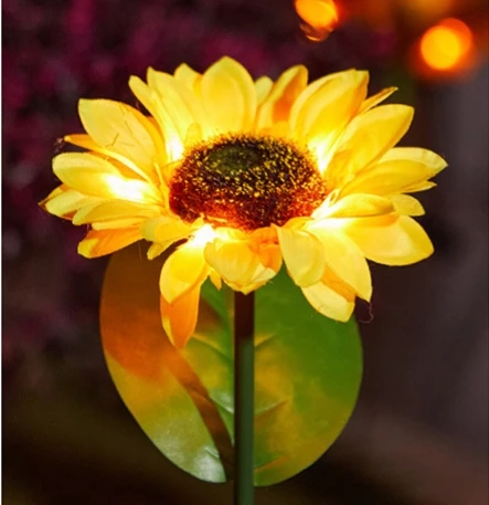 Solar Sunflower Lights Waterproof Courtyard Floor Lamp garden decoration light