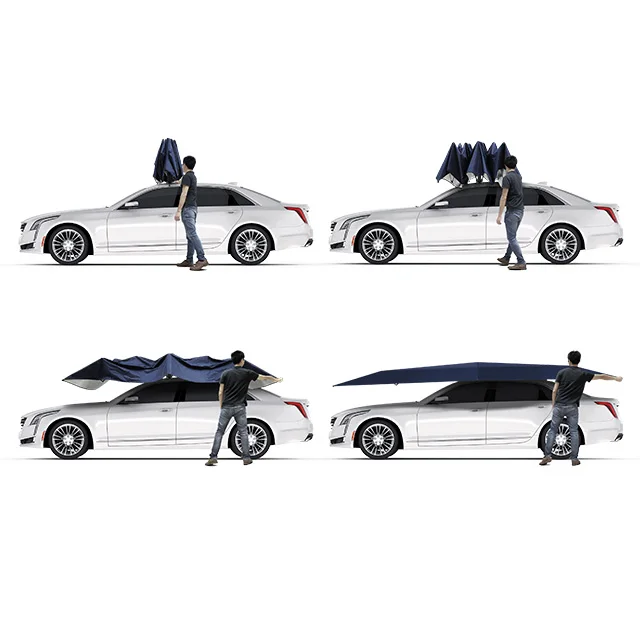 Automatic style 4.8m size car tent umbrella canopy with a wireless remote for outdoor sunshade car use to protection car