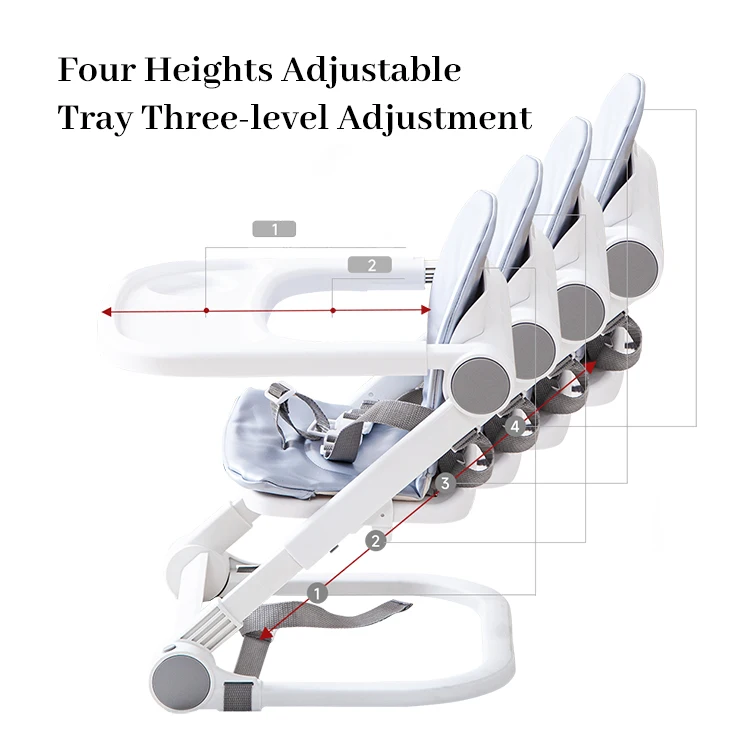 Baby Booster Seat for Dining Table, Travel Lightweight Folding Feeding Seat for Baby, Adjustable Tray and Adjustable Highty
