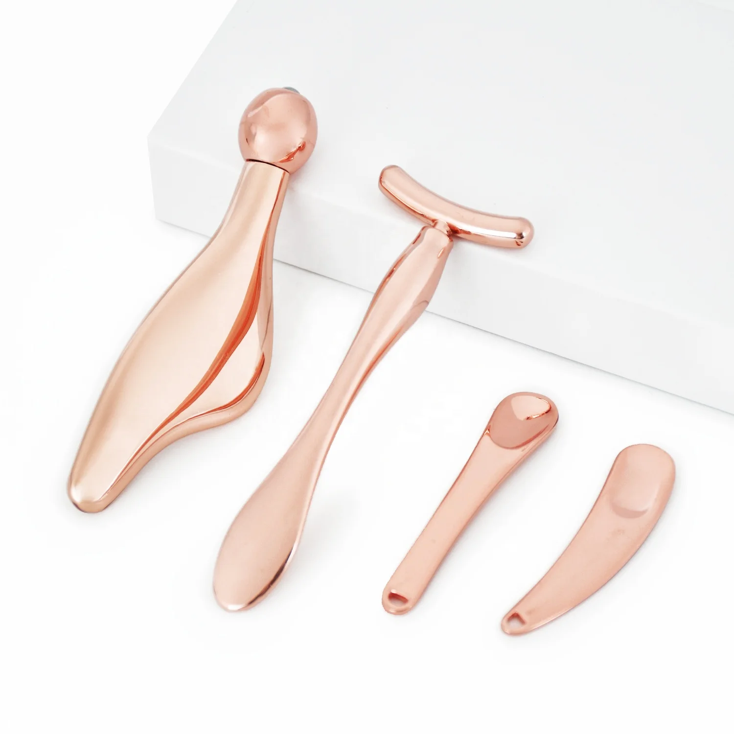 GRS Zinc alloy skincare scoop cosmetics metal face spatula applicator mini eye cream metal spoon