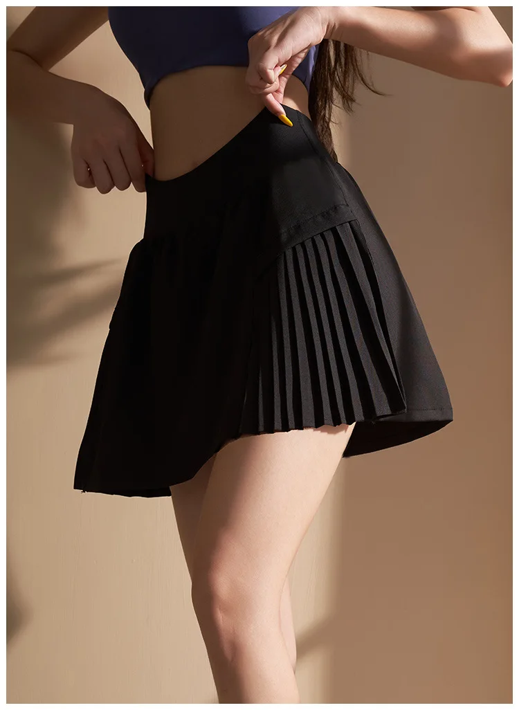 2022 new Exercise  Loose Comfortable Quick Dry Running Fitness Double Layers Frills Pleated Golf Tennis Skirts