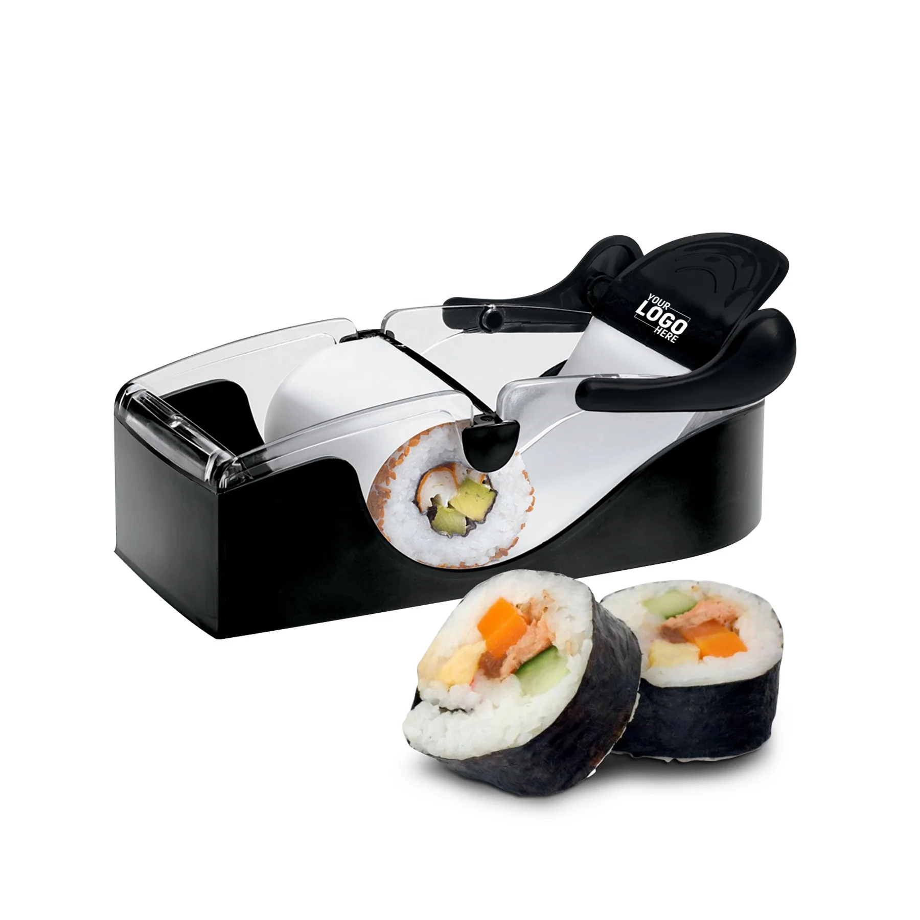 Custom Logo DIY Easy Non Stick Kitchen Magic Sushi Roller Mold Sushi Maker Roller Machine for Kids Home Lunch Bento
