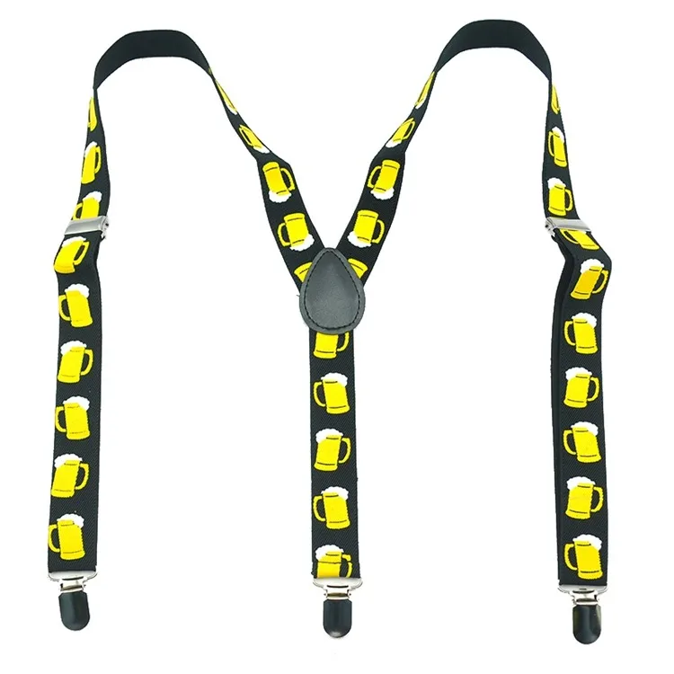 Haiwin Party Accessory German Braces Oktoberfest Adjustable Beer Mug Suspenders