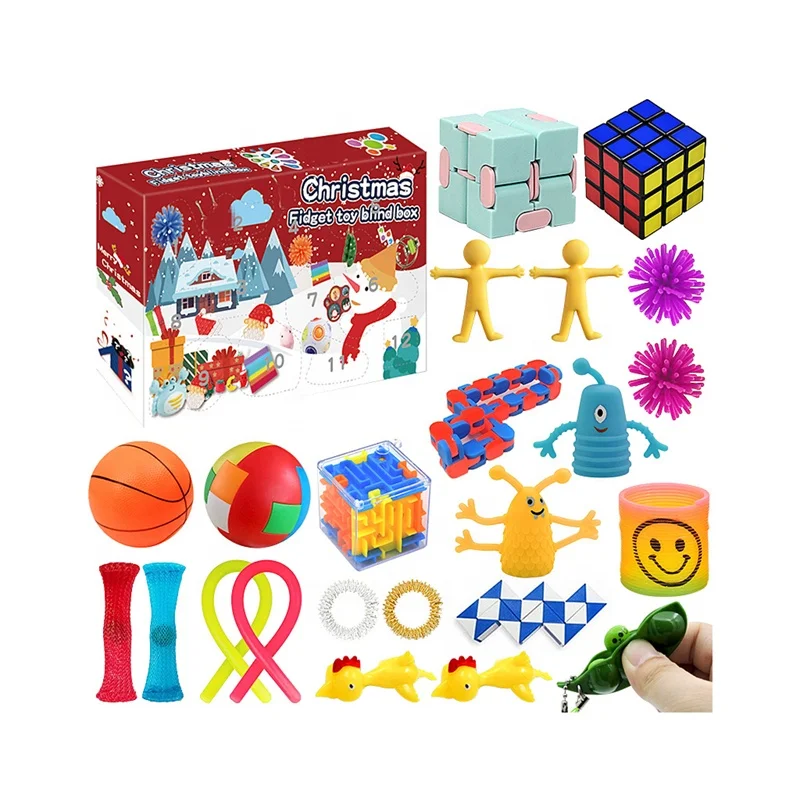 
2021 navidad products gift christmas Blind boxes tiktok sensory toy fidget advent calendar 
