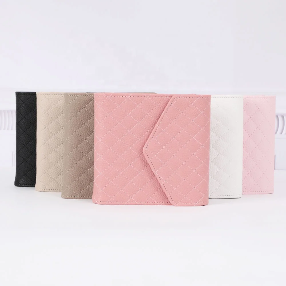 Ins Best Selling A7 Quilted Leather Money Binder Organizer with Fly Leaf & Bags Available as Leather Envelope / Document Holder