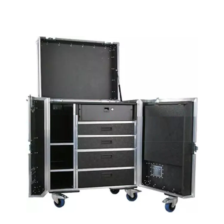 Big size black aluminum flight case