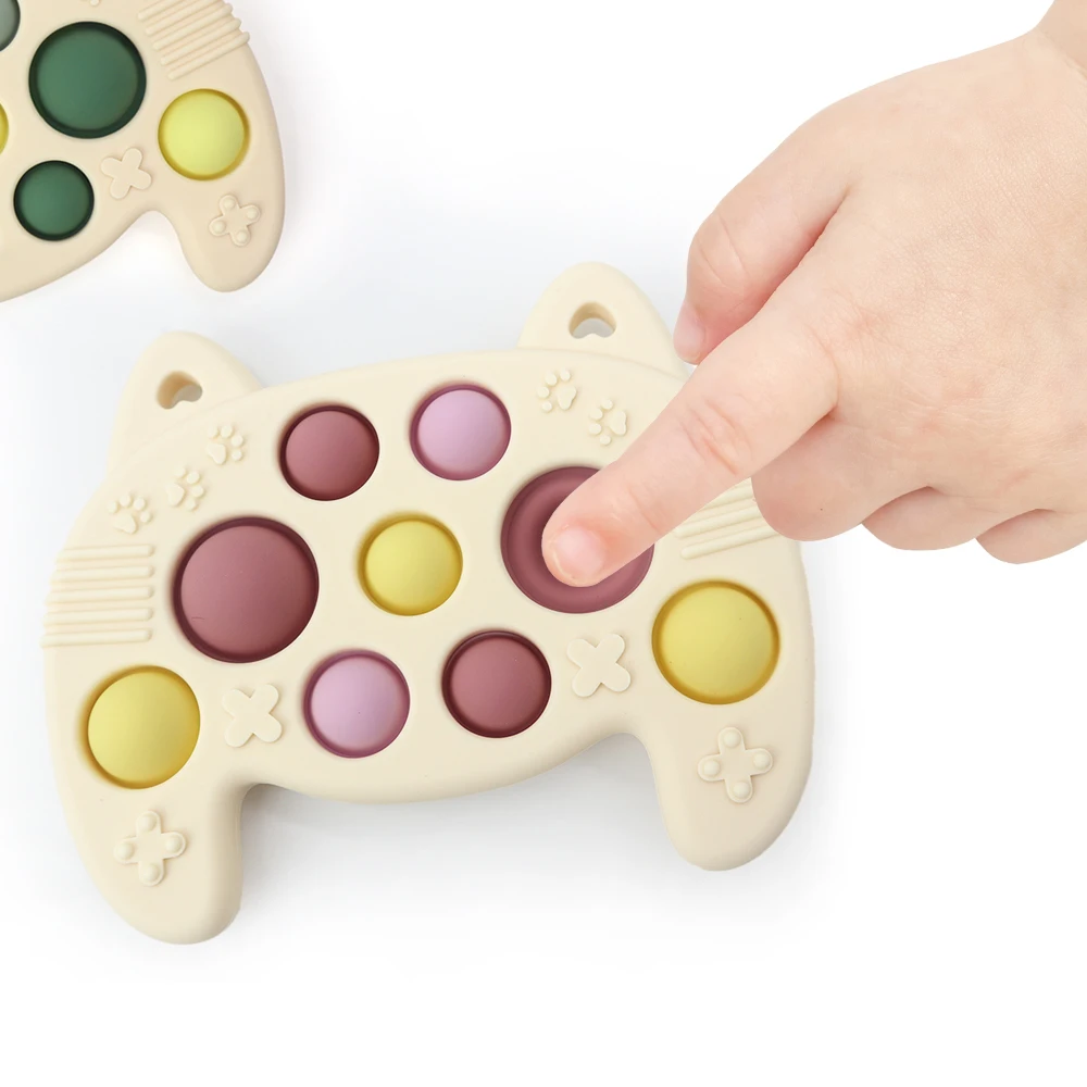 Custom Funny Cute BPA Free Kids Teething Toy Game Remote Sensory Teether Baby Silicone