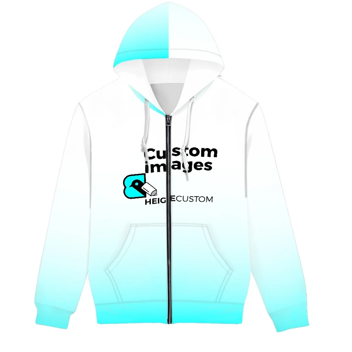 OEM ODM Wholesale Autumn Winter Low MOQ High Quality Mens Custom Logo Blank Clothing All Over Print Zip Hoodie