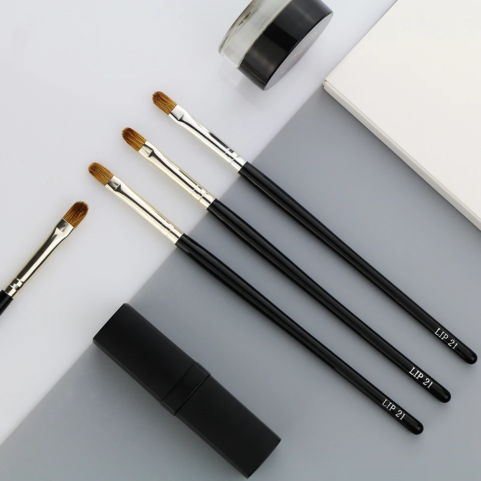 Набор косметических кистей премиум-класса BEILI, коричневые натуральные волосы ласки для макияжа, частная марка, кисти для губ, кисти для макияжа с индивидуальным логотипом