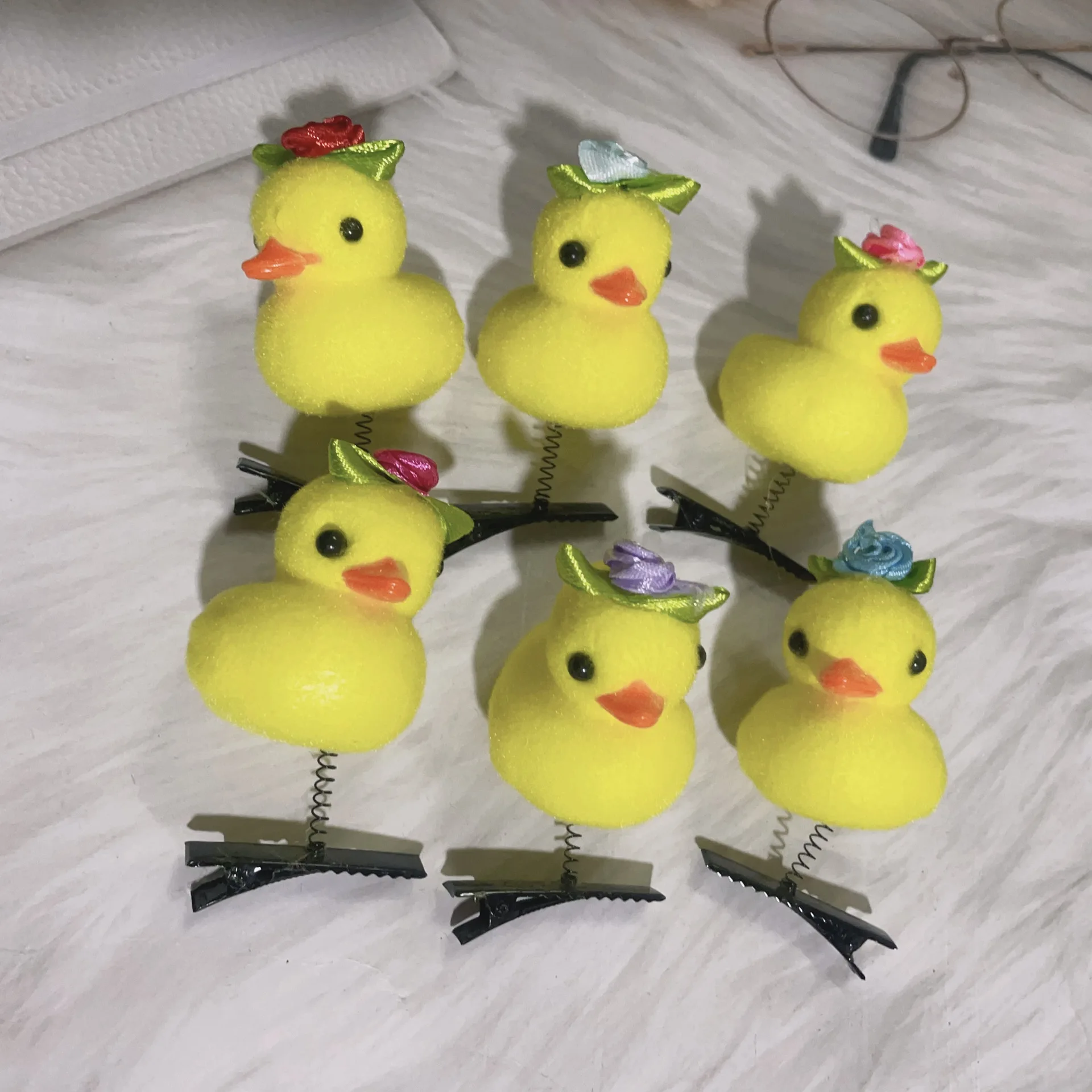 New Style Yellow Duck Spring Hairpin Street Stall Cartoon Duck Spring Hairpin Hairgrips For Hair Decoration