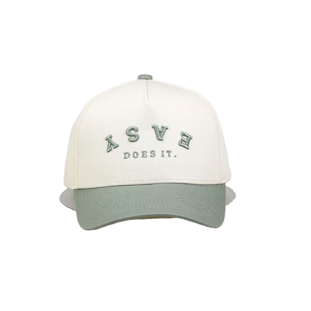 Hats with custom logo baseball cap,high quality 5 panel structured baseball cap two tone baseball cap organic cotton