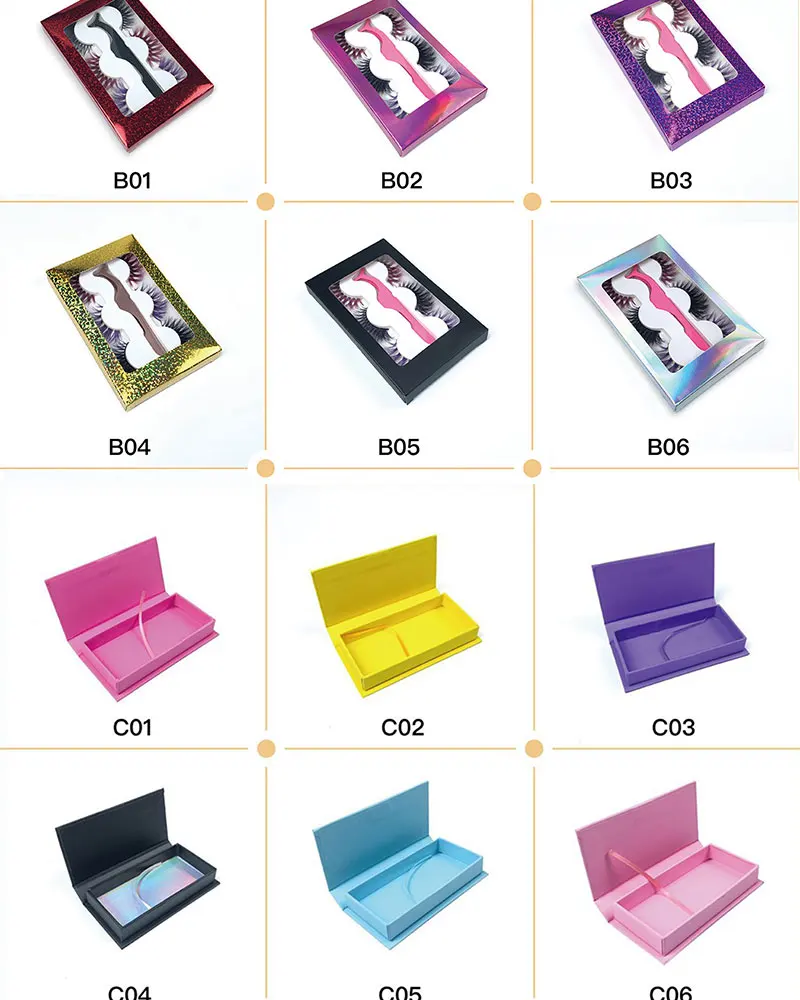 New Style Color Strip Lashes And Unique Custom Packaging Box Products China False Eyelashes Colorful