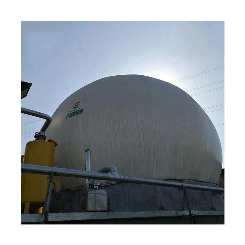 China Biogas double membrance film gas holder pvc biogas storage balloon material 300m3 100fit