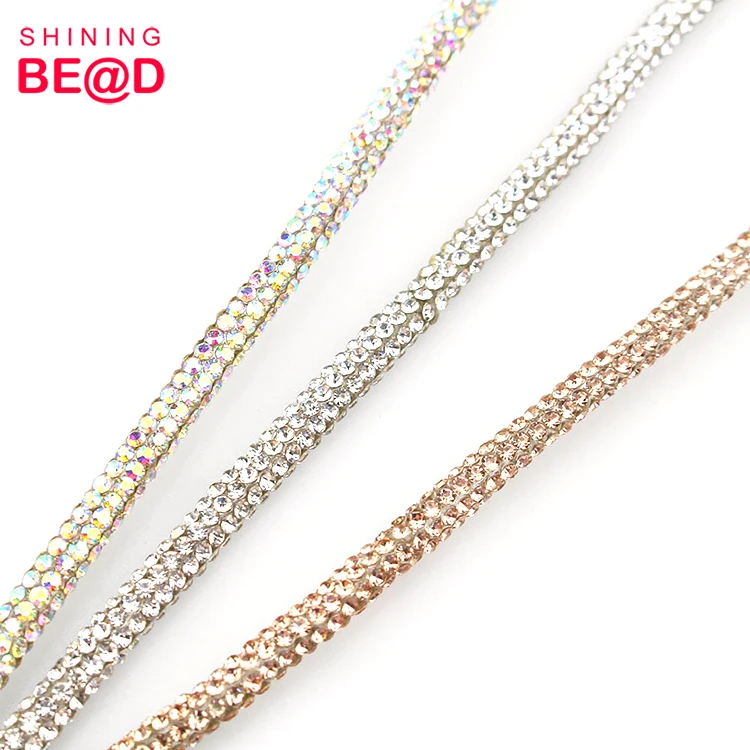 2023 Fashion Sparkling Crystal Cotton Rope Rhinestone Trim For Pants Hoodie Shoelace Bag Drawstring Cord DIY Garment Accessories