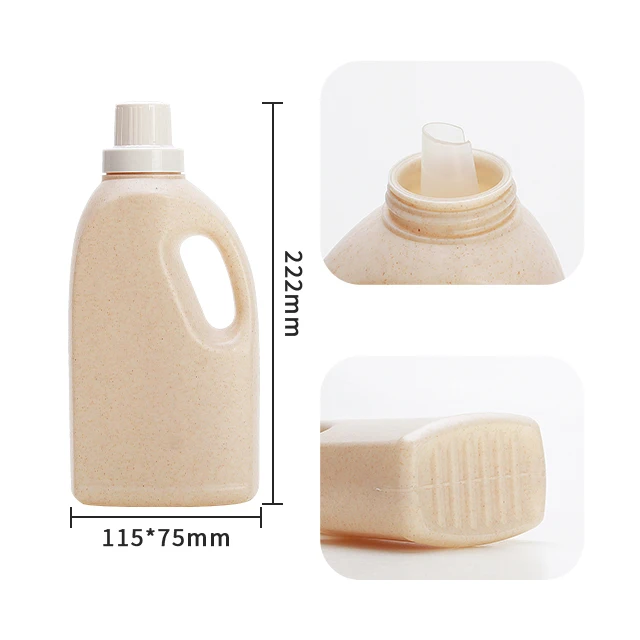 Eco Friendly Shampoo Bottle Biodegradable Wheat Straw Plastic Bottle Liquid Packaging 1000ml