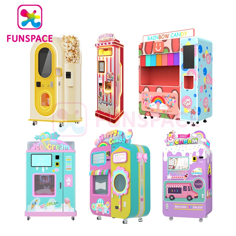 Funspace Wholesale custom food vending machine automatic cotton candy popcorn ice cream self-service vending machine