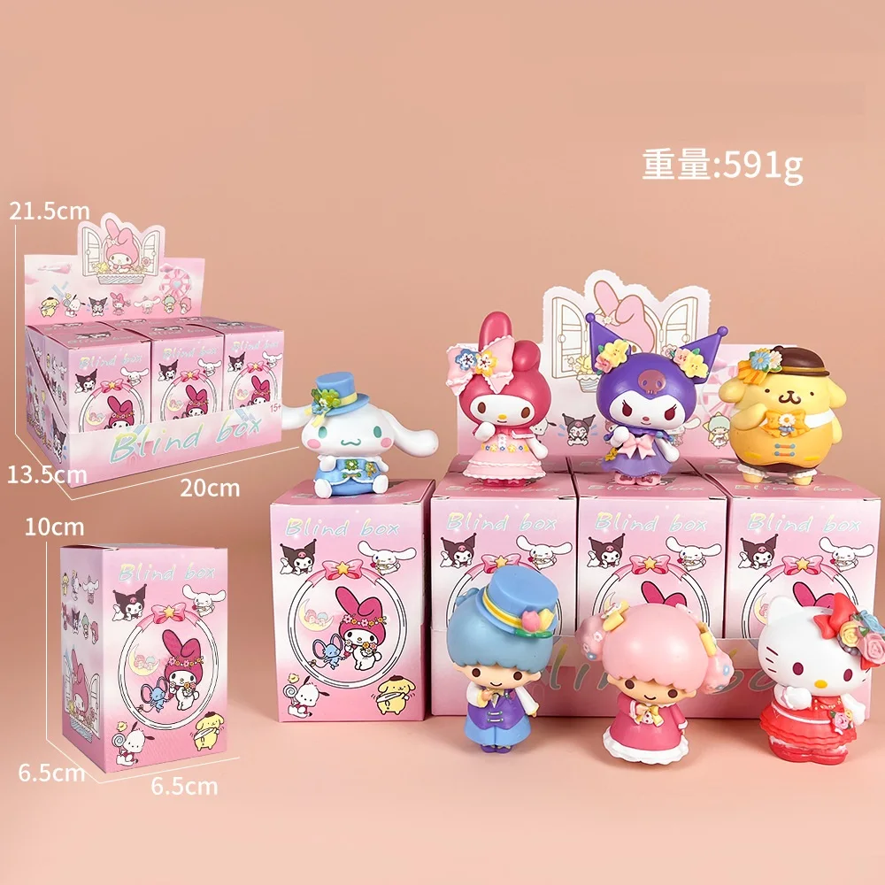 Cartoon 7PCS Cute Sanrios Anime PVC Action Figure Set Kawaii Melody Hello Kt Anime Kids Theme Party Decoration Kuromi Gifts