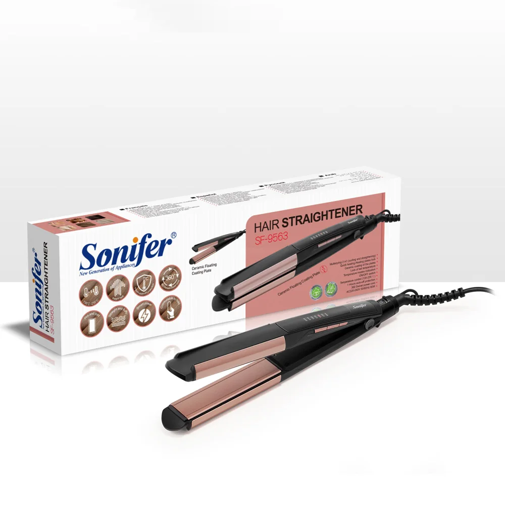 Sonifer SF-9563 360 Degree Swivel Cord 110 To 240V 2 in 1 Hair Straightener And Curler