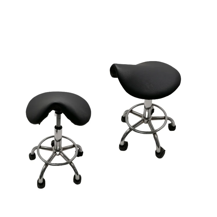 
HZMA Modern Metal Frame Saddle Chair Beauty Salon Ergonomic Massage Rolling Stool Barber Chair 