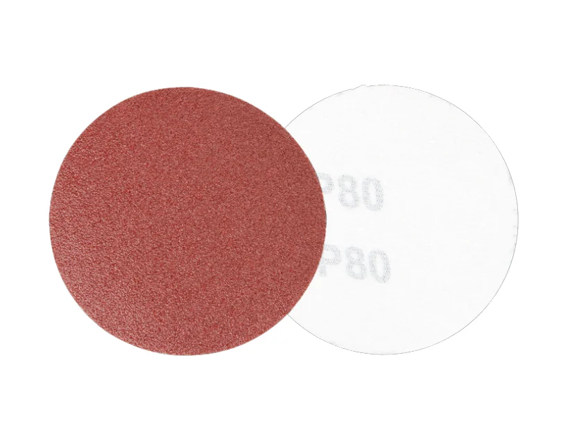 Red aluminum oxide toa abrasive paper disc without holes sand paper hook&loop discs hook and loop sanding disc